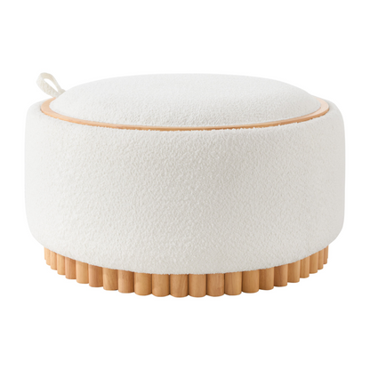 Wood and fabric upholstered ottoman with storage from Start2Finish, ideal for living room and lounge spaces.