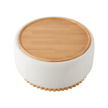 Start2Finish wooden and fabric upholstered ottoman with storage for living room and lounge spaces, featuring a stylish design.