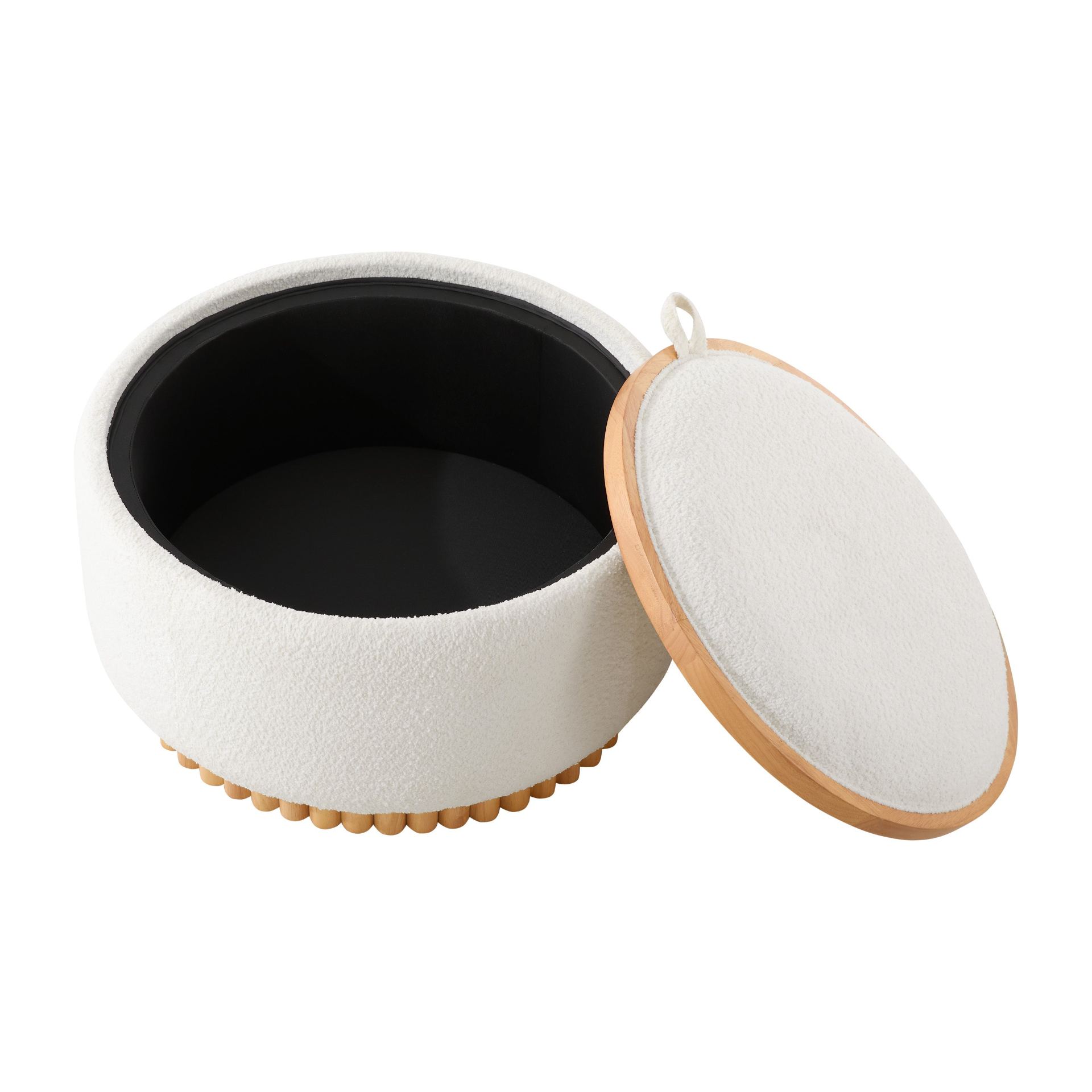 Start2Finish wooden and fabric upholstered ottoman with storage, ideal for living room and lounge furniture.