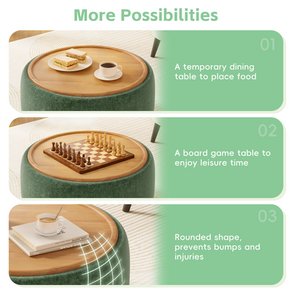 Start2Finish wooden and fabric upholstered Ottoman with storage, ideal for living room and lounge furniture.