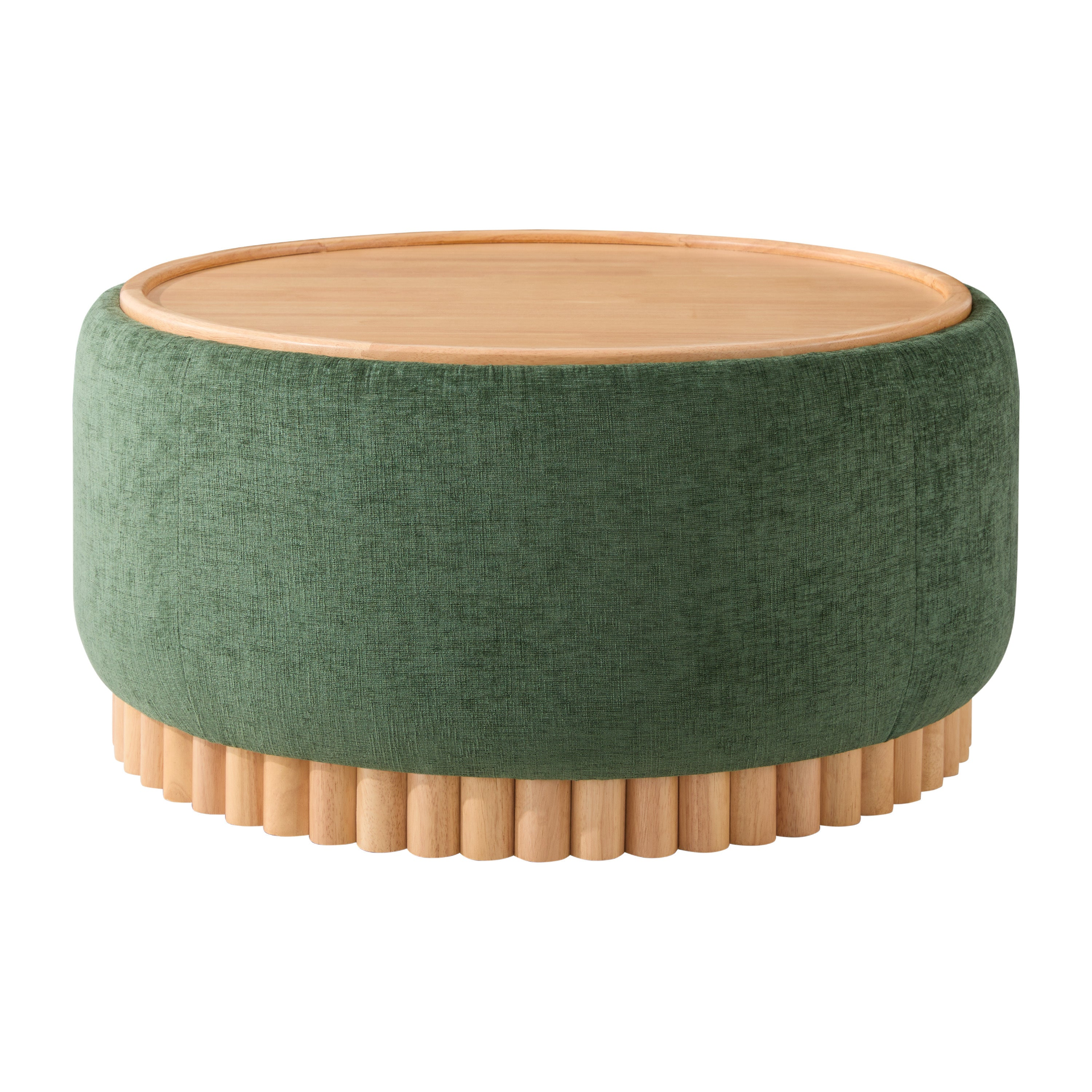 Start2Finish wooden and fabric upholstered ottoman with storage, ideal for living room or lounge space furniture.