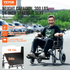 Start2Finish VEVOR wheelchair with foldable design, 24-inch seat, carbon steel frame, detachable armrests, and self-locking brakes.