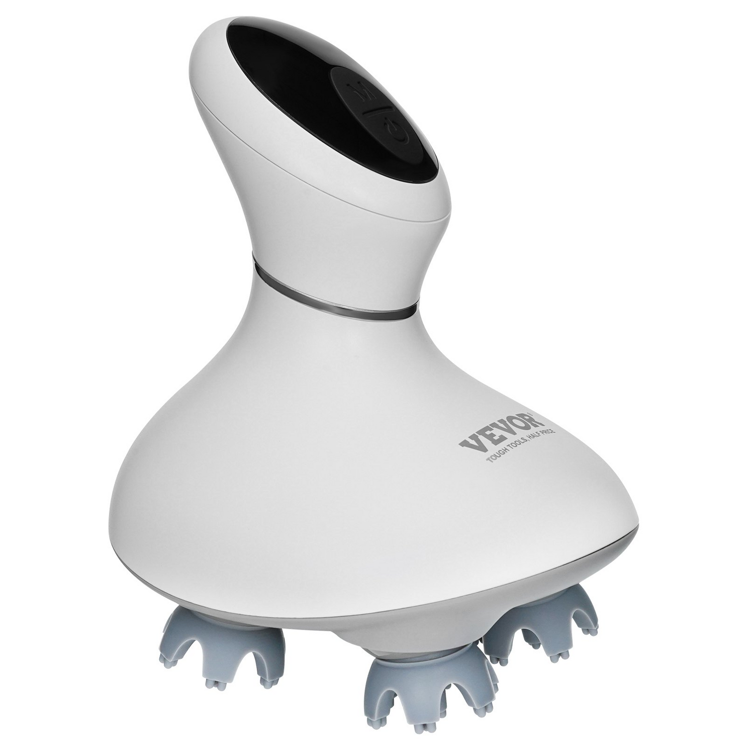 Start2Finish VEVOR electric scalp massager with removable heads, waterproof design, for hair growth, stress relief, and deep scalp cleaning.