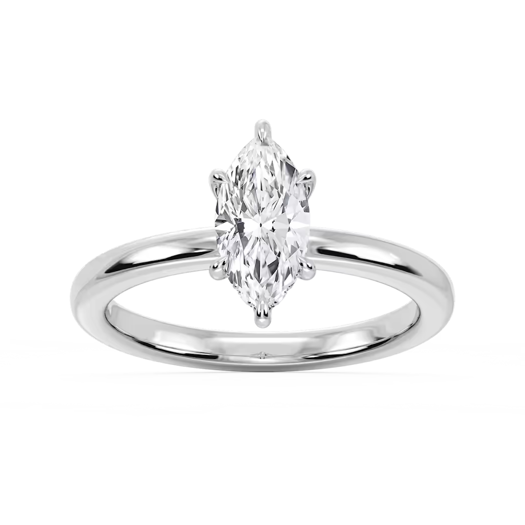 Lab grown diamond solitaire engagement ring with 5.00 CT G color VS clarity in 14K white gold, IGI certified jewelry.