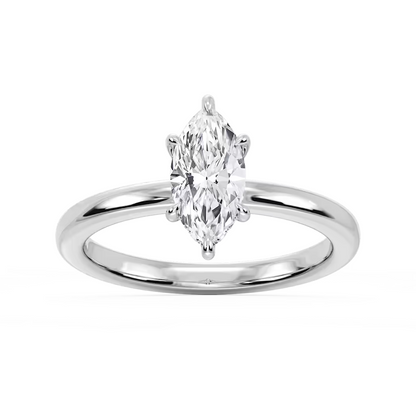 Lab grown diamond solitaire engagement ring with 5.00 CT G color VS clarity in 14K white gold, IGI certified jewelry.