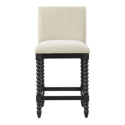 ELIZA 26-inch spindle counter stool by Start2Finish, showcasing wooden legs and spindle backrest in a modern furniture style.