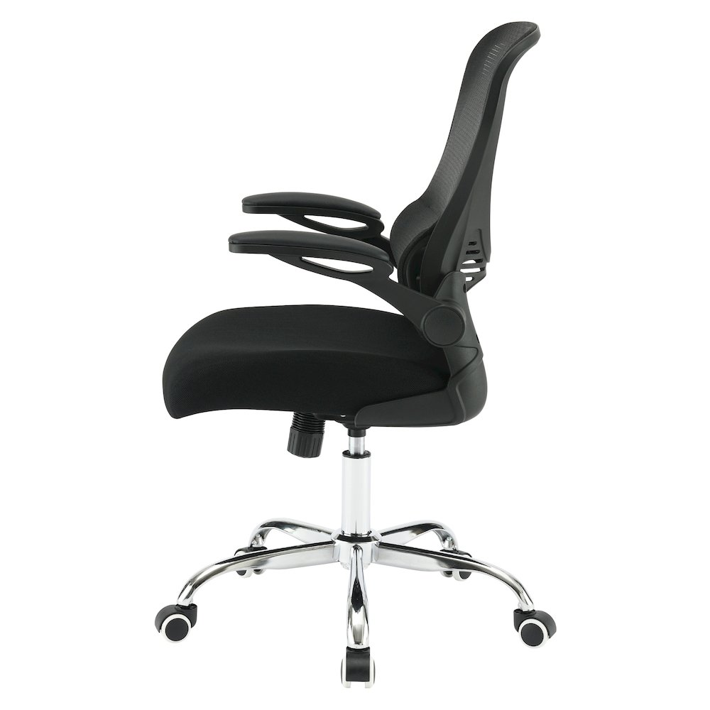 Start2Finish mesh back manager’s chair with adjustable height and ergonomic design, featuring a black mesh back and cushioned seat.
