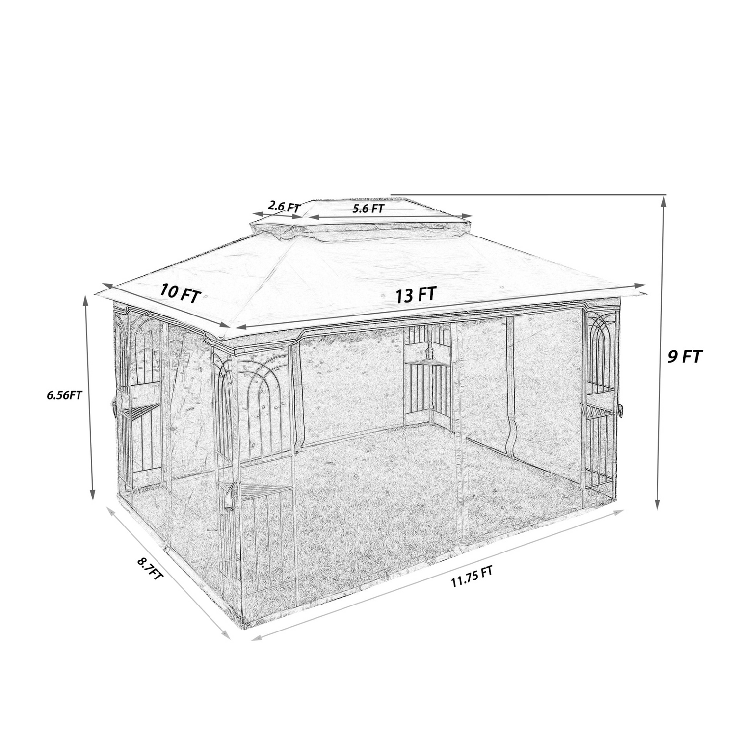 Gray metal outdoor gazebo canopy with roof and storage, ideal for patio and outdoor living, by Start2Finish.