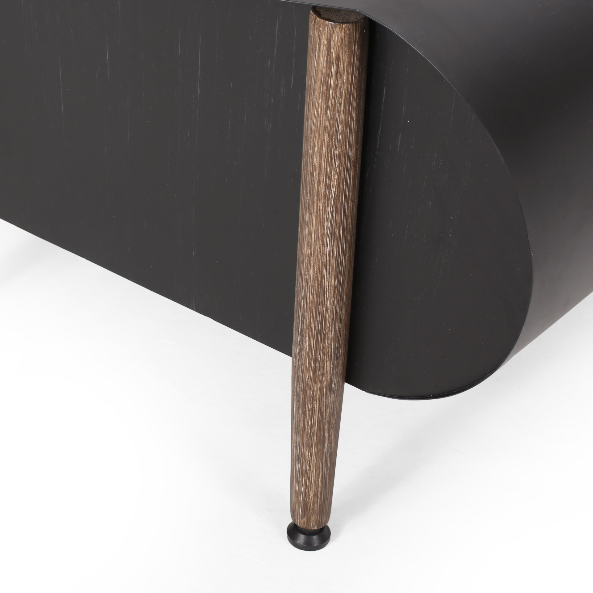 Dark gray iron fire pit table with tank holder, ideal for patio and outdoor living spaces.