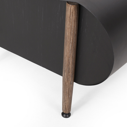 Dark gray iron fire pit table with tank holder, ideal for patio and outdoor living spaces.