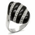 High-polished 925 sterling silver ring with a large crystal, featuring intricate design details, by Turquoise Tiger.
