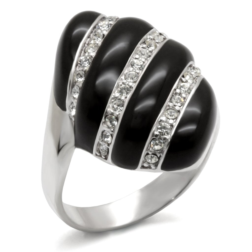 High-polished 925 sterling silver ring with a top-grade crystal from Turquoise Tiger, showcasing a sleek, shiny design.