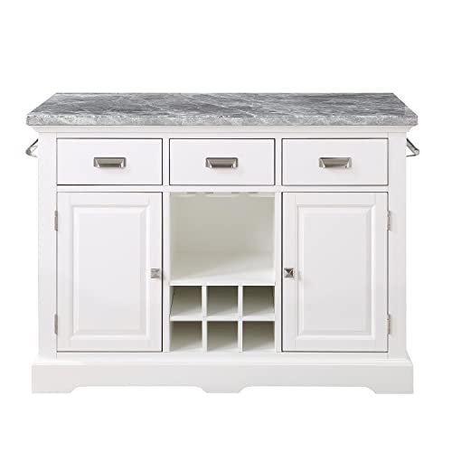 Start2Finish Zermatt Kitchen Island, modern wooden furniture with spacious countertop and storage cabinets, shown from a side view.