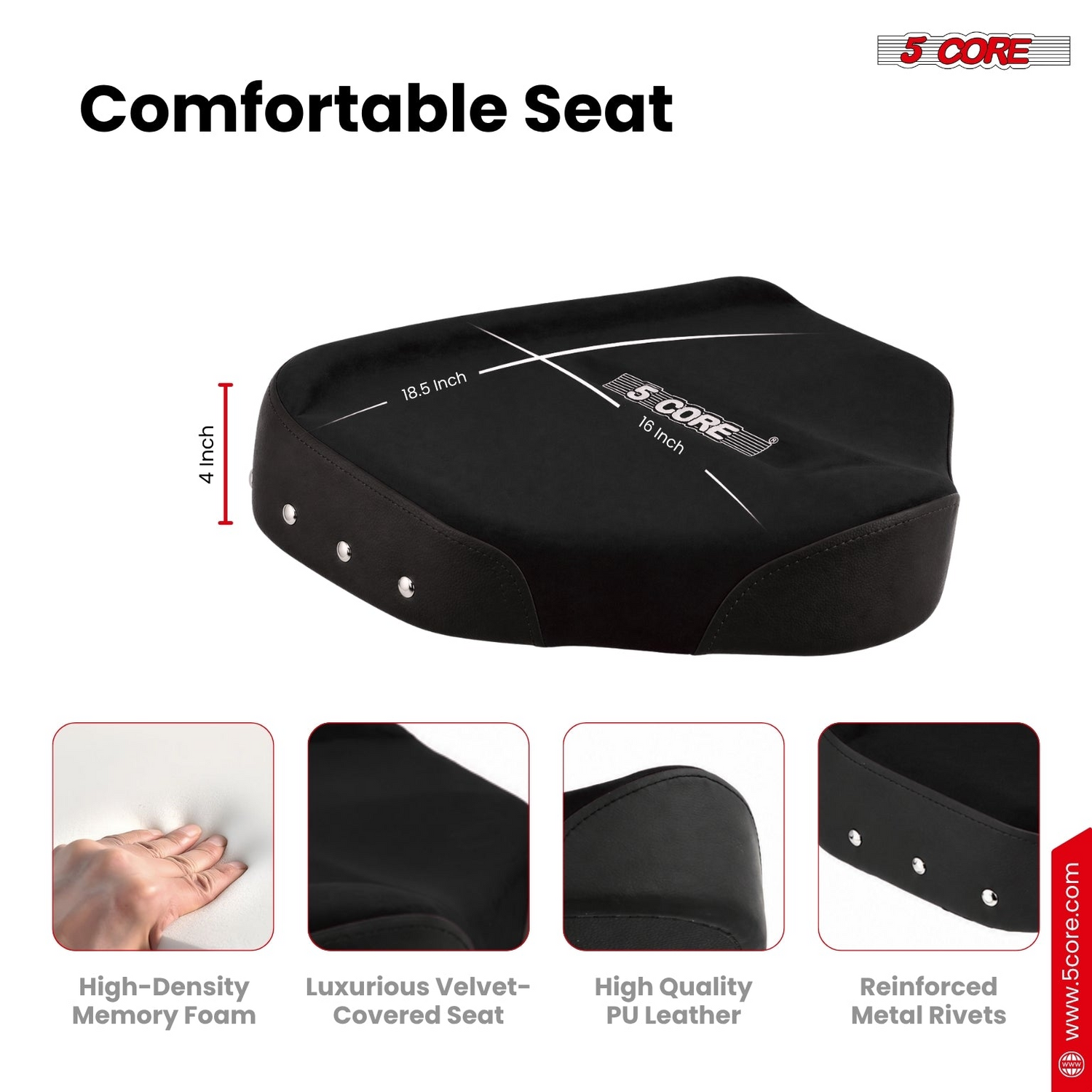 Start2Finish 5 Core Drum Throne with padded seat, backrest, and airlift adjustable height for drummers in musical instruments.