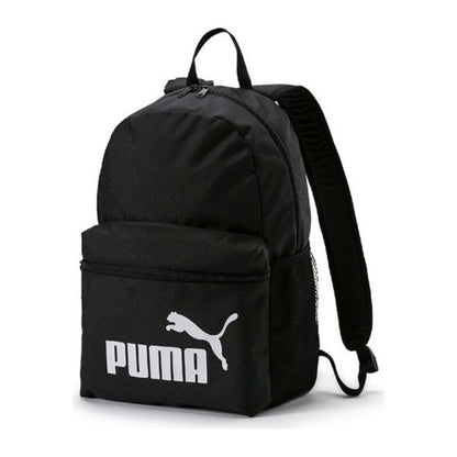 Black Puma PHASE gym bag with sturdy handles and spacious main compartment for sports and outdoor gear.