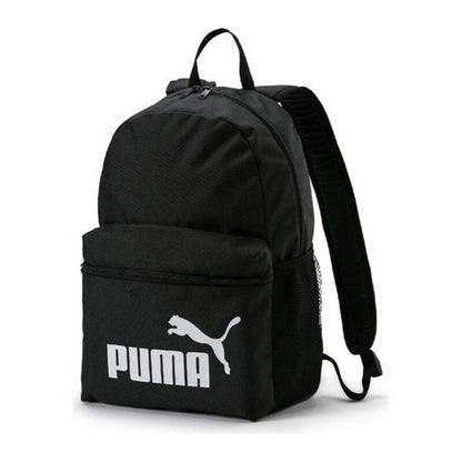 Black Puma PHASE gym bag with multiple compartments, durable sports bag for active use and outdoor activities.