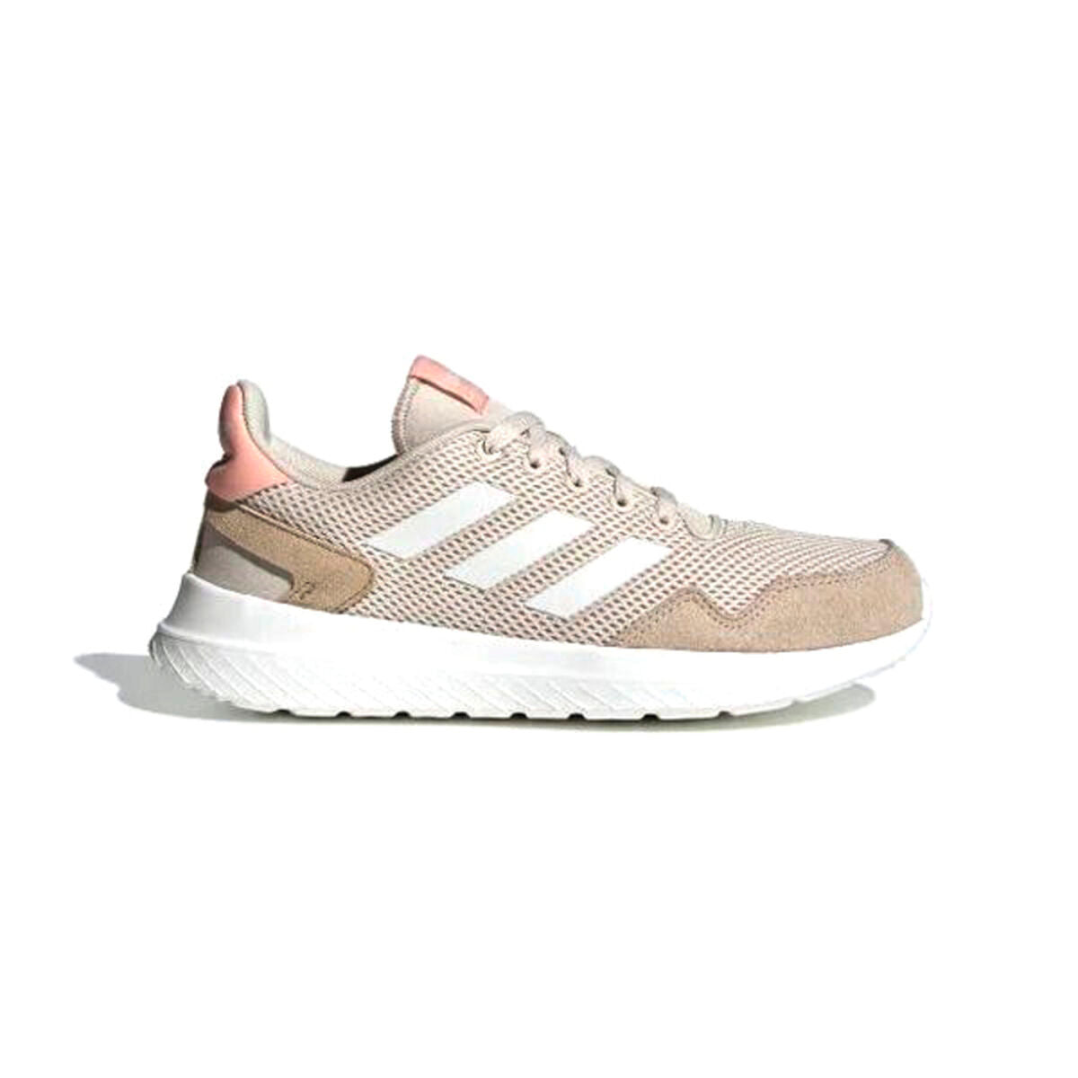 Adult Adidas Archivo running shoes in black and white, lightweight athletic footwear with breathable mesh upper and cushioned sole.