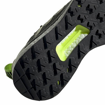 Black Adidas Terrex Free Hiker hiking boots for men, outdoor camping footwear, showing rugged design and hiking sole.