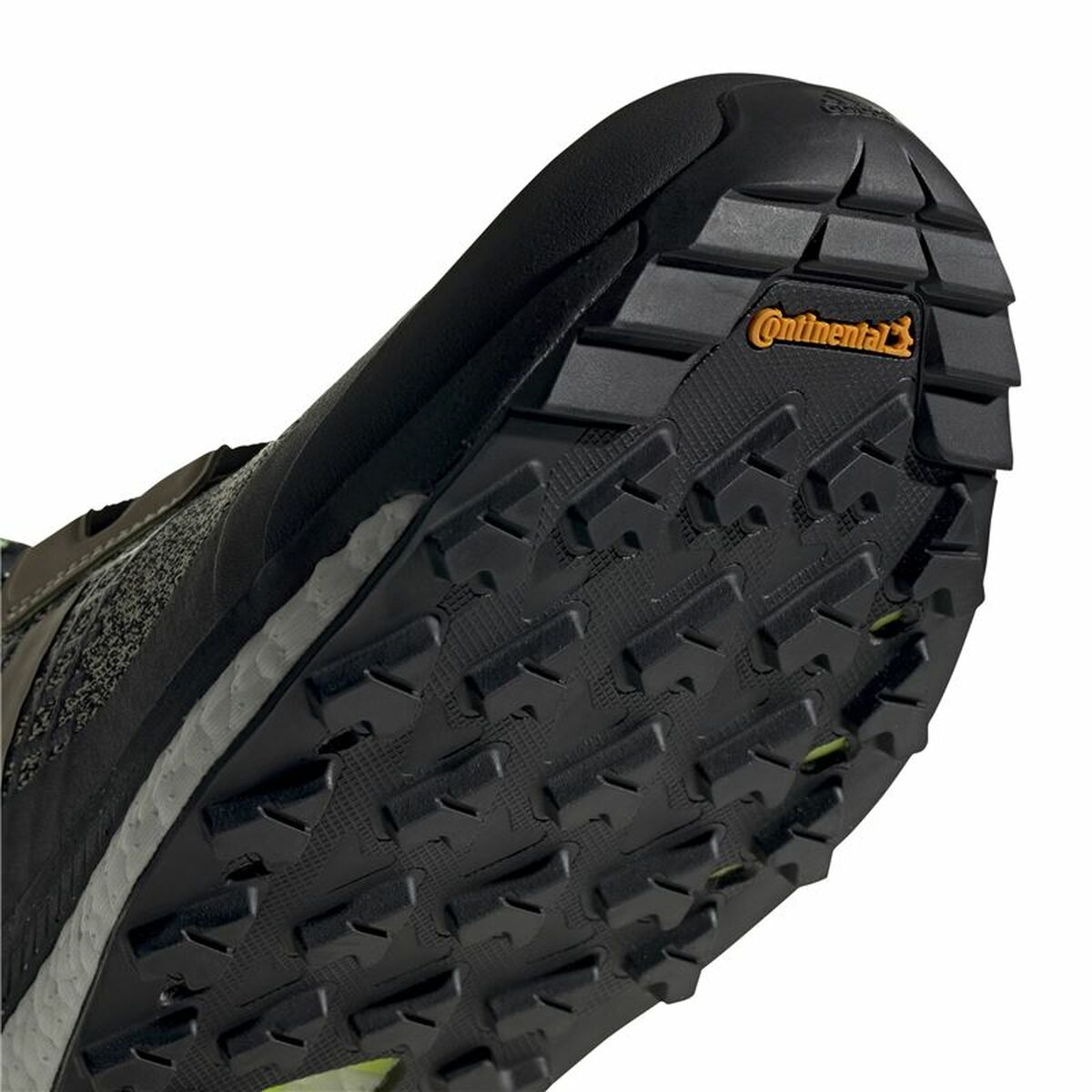 Black Adidas Terrex Free Hiker hiking boots for men, outdoor camping footwear with rugged soles and supportive design.