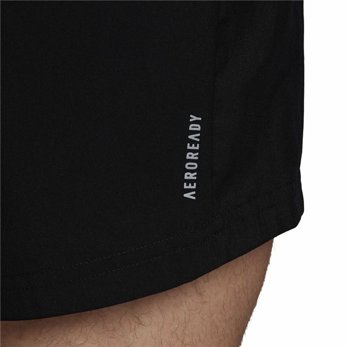 Black Adidas sports shorts for men with elastic waistband and athletic fit, suitable for outdoor activities and workouts.