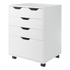 White Halifax Bins and Drawers Storage Mobile Cabinet by Start2Finish with multiple drawers and a sturdy frame.