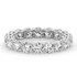 AGI Certified 2 CTW round lab-grown diamond eternity band in 14K white gold with F-VS clarity, featuring sparkling diamonds.