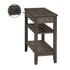 Start2Finish American Heritage chairside end table with one drawer, charging station, and open shelves for convenient storage and charging.