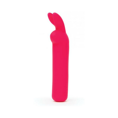 Pink Happy Rabbit Rechargeable Bullet vibrator by Start2Finish, shown with smooth, curved design and control button.
