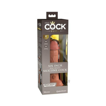 Start2Finish King Cock Elite silicone dual-density 6-inch tan adult toy, showing realistic textured surface and detailed design.
