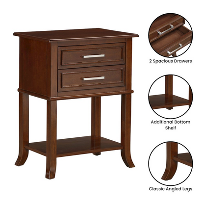 Start2Finish Sydney 2 Drawer Entryway Hall Table with Shelf showing a modern wooden design and storage drawers with a shelf underneath.