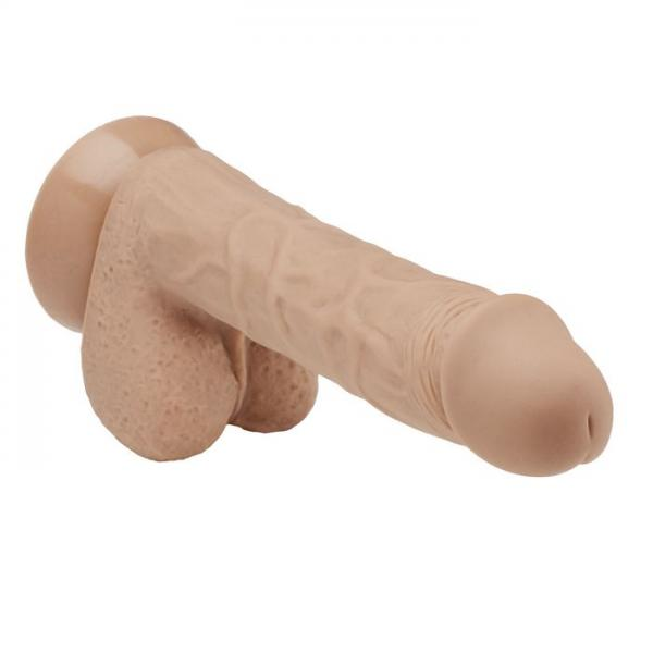 Start2Finish Cloud 9 Platinum silicone 7-inch brown dong with bonus rings, adult product designed for comfort and pleasure.