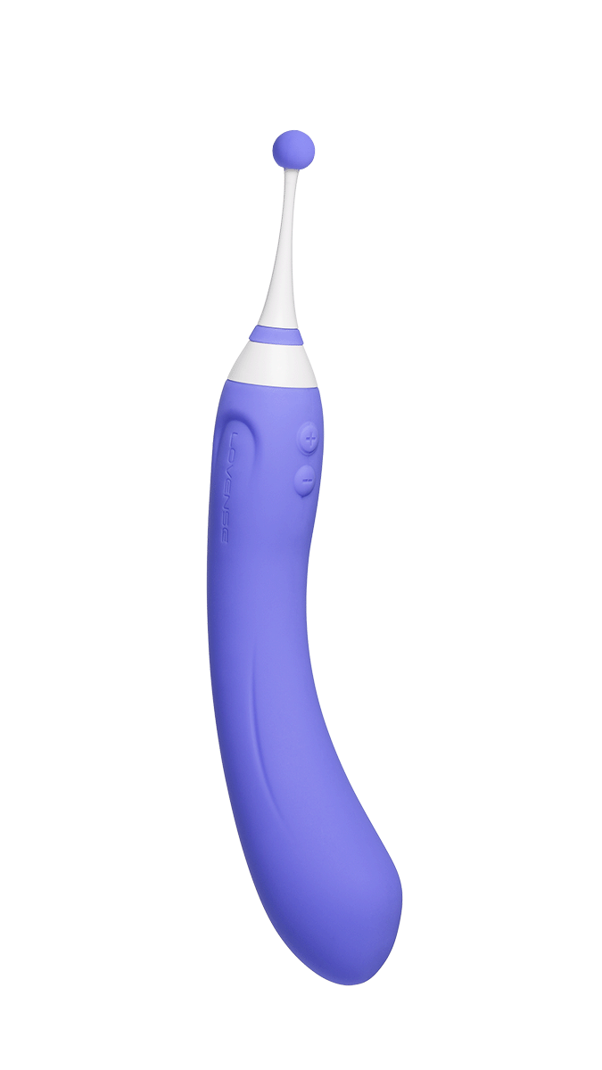 Lovense Hyphy dual-end stimulator for clitoral and G-spot pleasure, featuring sleek adult product design by Start2Finish.