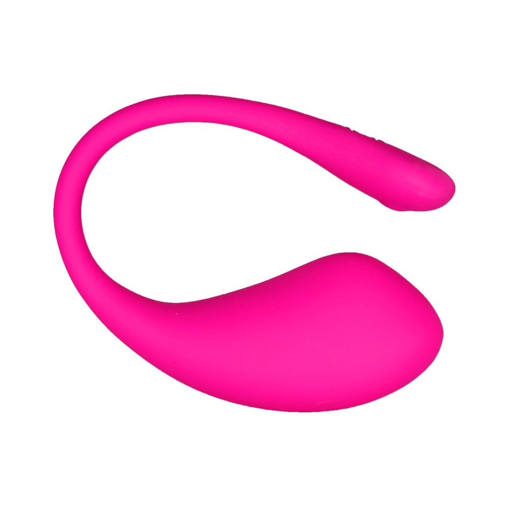 Adult product Lovense Lush 3 vibrator with sleek design and remote control, featuring smooth silicone surface and compact size.