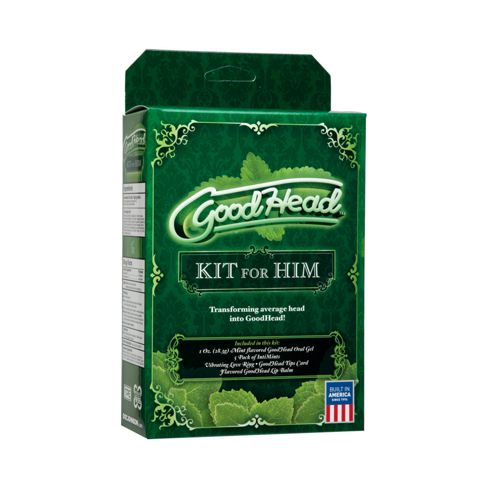 Colorful Goodhead Kit for Him by Start2Finish, featuring various adult products with multiple vibrant components displayed.