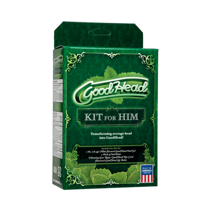 Colorful Goodhead Kit for Him by Start2Finish, featuring various adult products with multiple vibrant components displayed.