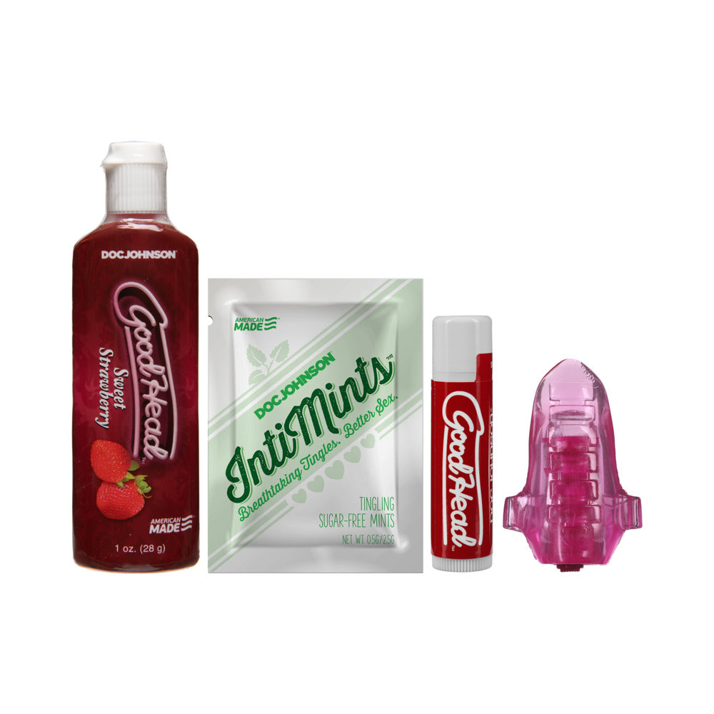 Start2Finish Goodhead Kit For Her adult product with multi-colored accessories on a white background