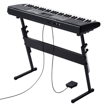 Start2Finish VEVOR 61-key digital keyboard piano with lighted keys, adjustable stand, built-in speakers, and connectable via USB MIDI.