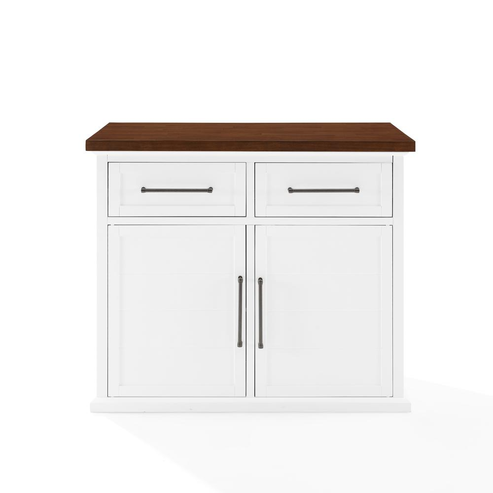 Start2Finish Bartlett wood top kitchen island with spacious surface and sturdy wooden construction, ideal for kitchen workspace.