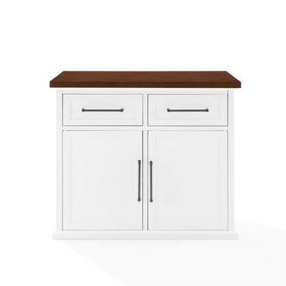 Start2Finish Bartlett wood top kitchen island with spacious surface and sturdy wooden construction, ideal for kitchen workspace.