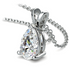 Pear-cut 2.00 CTW lab-grown diamond pendant in 14K white gold with F/VS clarity, featuring a certified AGI lab-grown diamond.