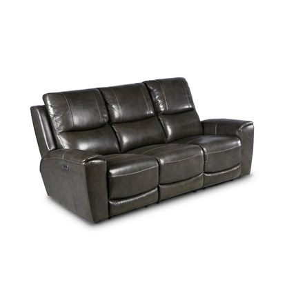 Start2Finish Laurel Pwr-Pwr Grey Sofa with plush cushions and modern design, shown in a cozy living room setting.