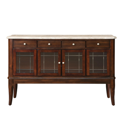 Start2Finish Marseille marble top sideboard with wooden cabinet, featuring sleek design and marble surface for stylish storage.