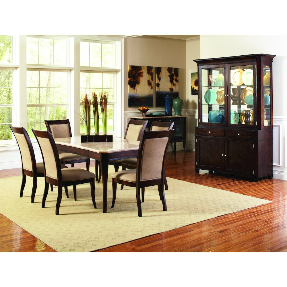 Start2Finish Marseille marble top table with a sleek round design and sturdy metal legs, perfect for modern living spaces.