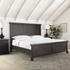 Brown Bear Creek Queen Bed by Start2Finish with a wooden frame and headboard, shown in a cozy bedroom setting.