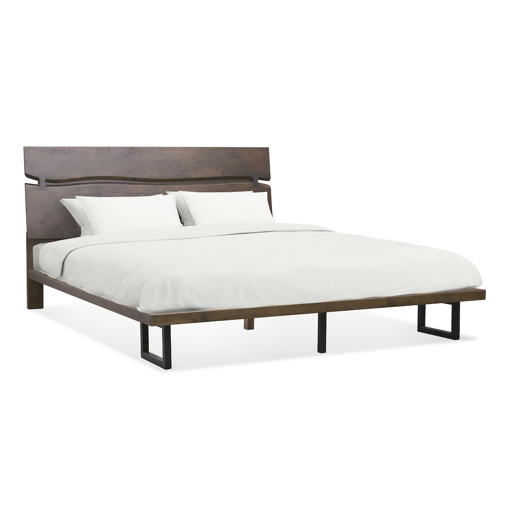 Start2Finish Pasco King Bed with wooden frame and headboard, showcasing its sturdy construction and classic design.