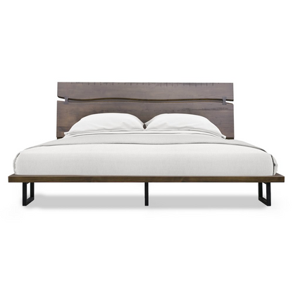 Start2Finish Pasco King Bed with wooden frame and headboard, showcasing a sturdy, modern design in a bedroom setting.