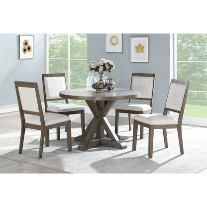 Start2Finish Molly round dining table, 48-inch wood table with smooth finish and sturdy legs, ideal for kitchen or dining room.