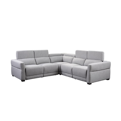 Start2Finish Isla Power Reclining Sectional furniture with plush cushions and reclining seats, shown in a spacious living room setting.