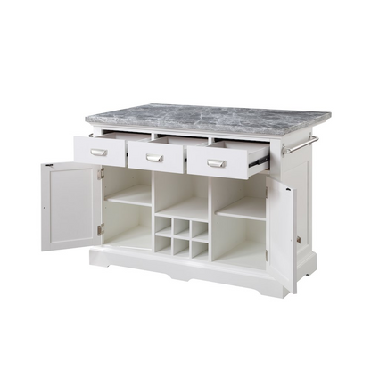 Start2Finish Zermatt Kitchen Island with wood finish, spacious countertop, and storage cabinets for modern kitchen furniture.