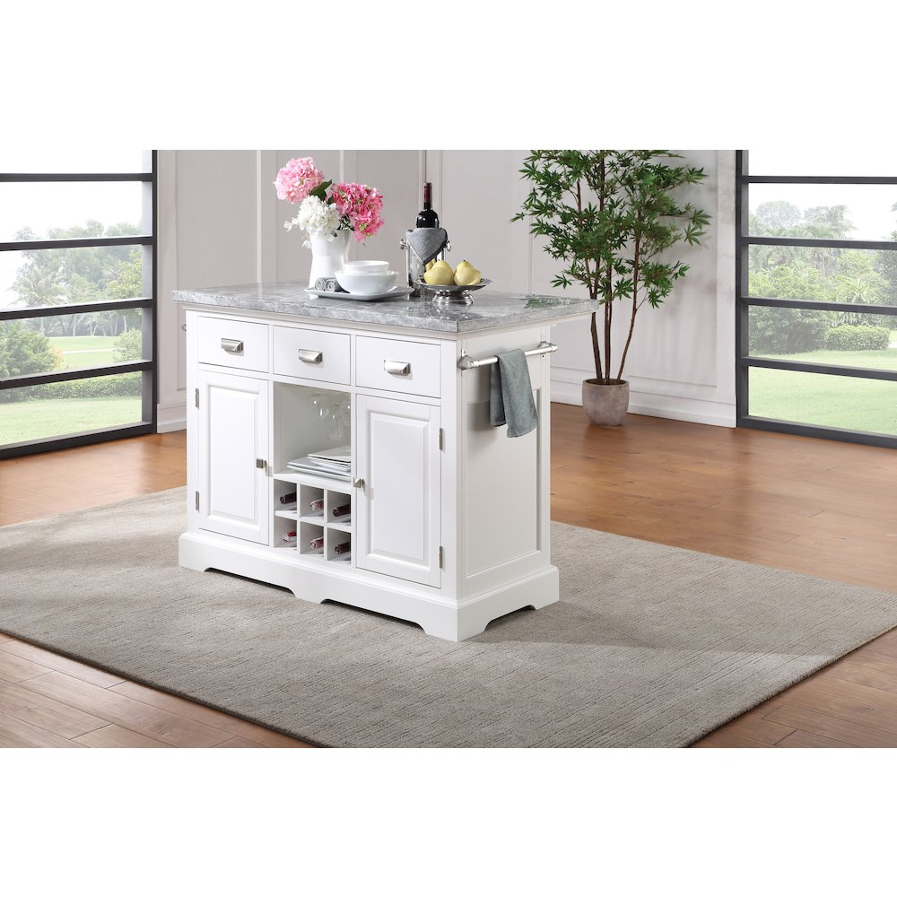 Start2Finish Zermatt Kitchen Island furniture with spacious countertop and storage cabinets, ideal for modern kitchen organization.